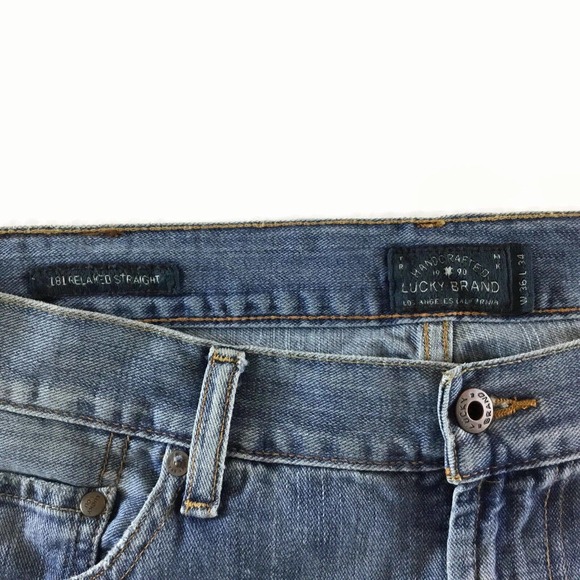 Men’s Custom Handcrafted Up-Cycled Lucky Brand Bell Bottom Flare Denim Jeans - Picture 7 of 9